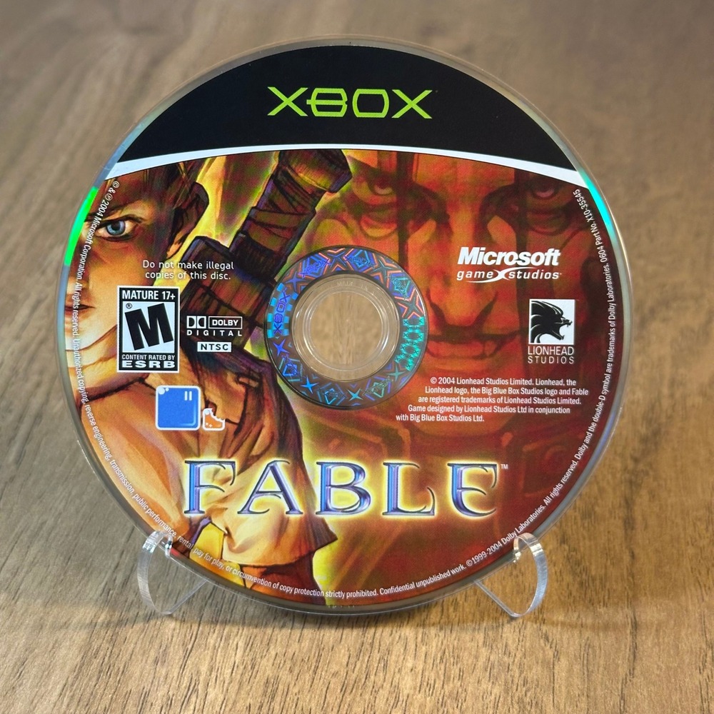 Microsoft Fable Video Game Good Xbox NTSC-U/C Silver Action RPG Disc Only